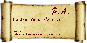 Petter Annamária névjegykártya